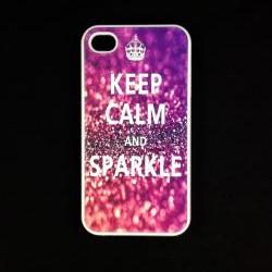Iphone 4 Case - Keep Calm Sparkle Iphone 4s Case, Iphone Case, Iphone 4 Cover